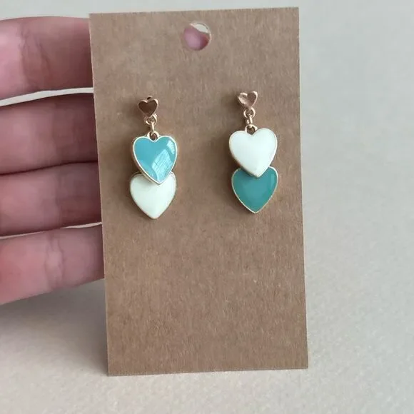Heart Drop Earrings #1737 - Picture 4 of 4